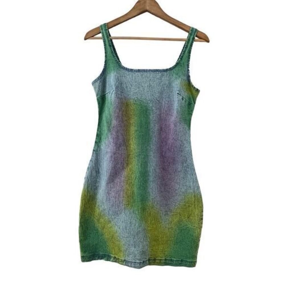 Derek Heart Tie Dye Denim Tank Dress